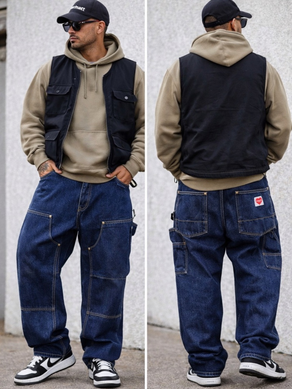 Carhartt WIP Nash DK Double Knee Jeans XL Blue Stone Washed Workwear